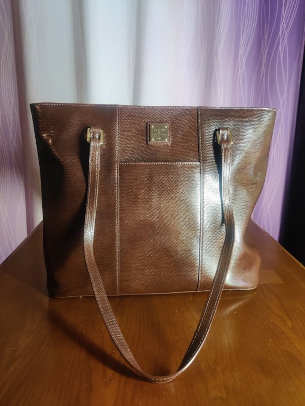 Dooney and Bourke Large Brown Leather Lexington Shopper